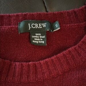 J.Crew Burgundy Lambs Wool Sweater